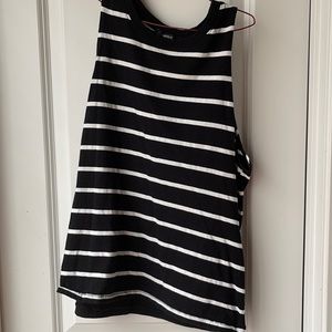Black and white striped tank